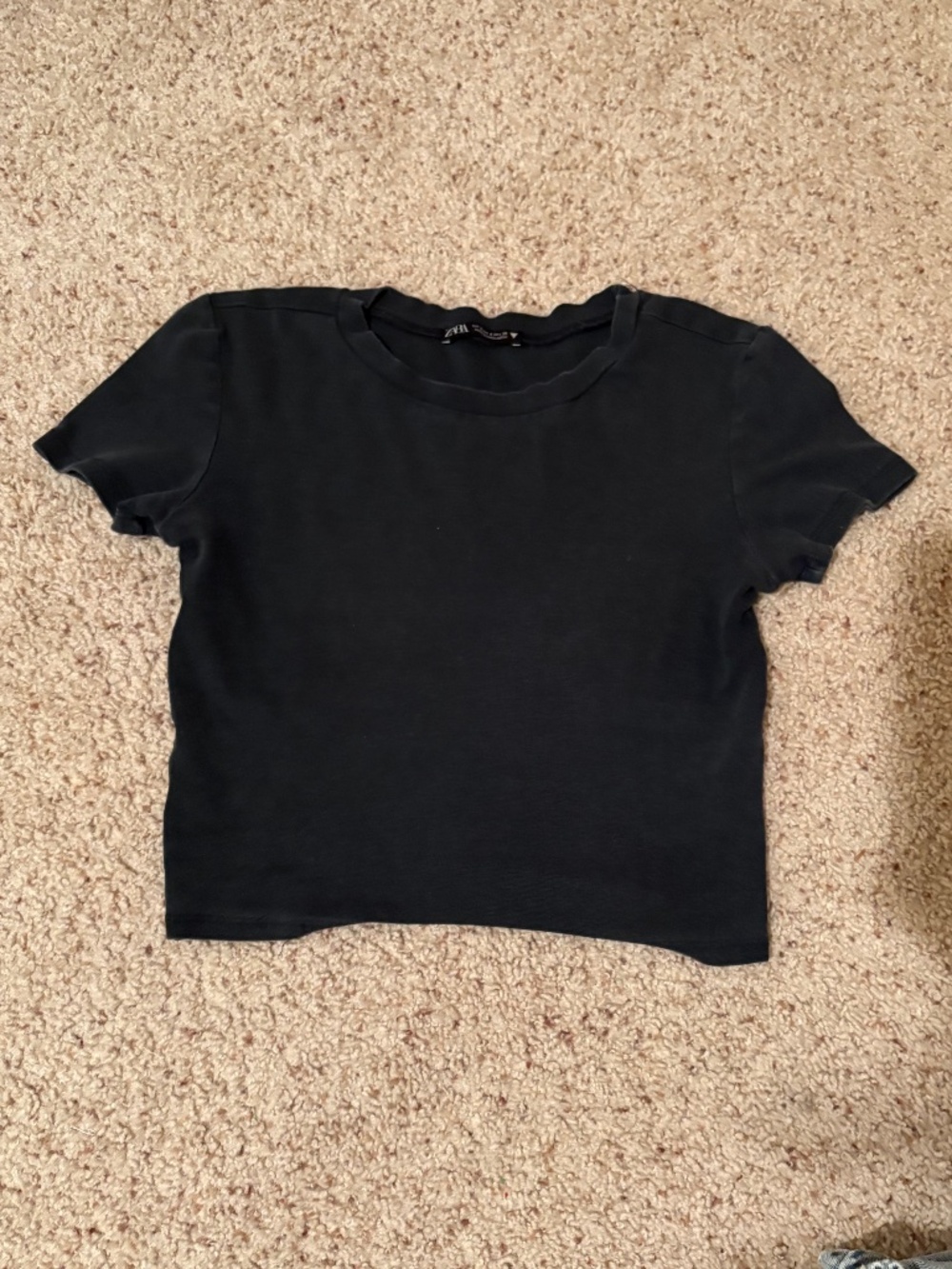 Zara black crop top small